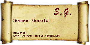 Sommer Gerold névjegykártya